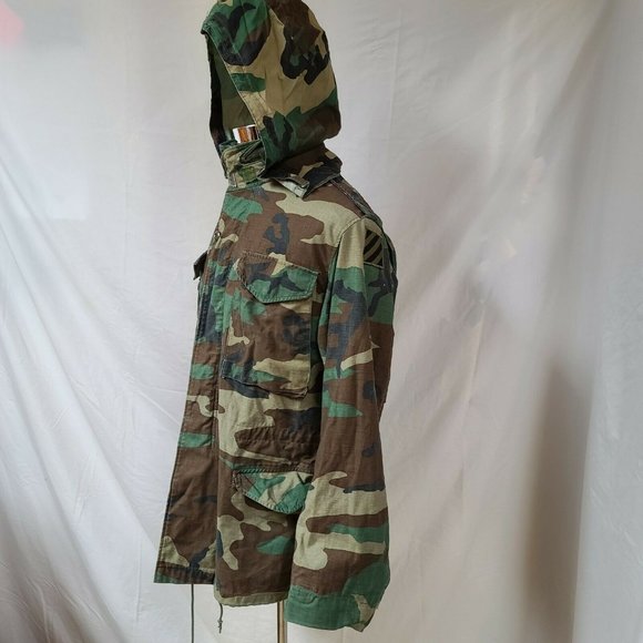 Golden MFG US Army Hooded Woodland Camo Cold Weather Heavy Military Coat Jacket - Picture 5 of 12